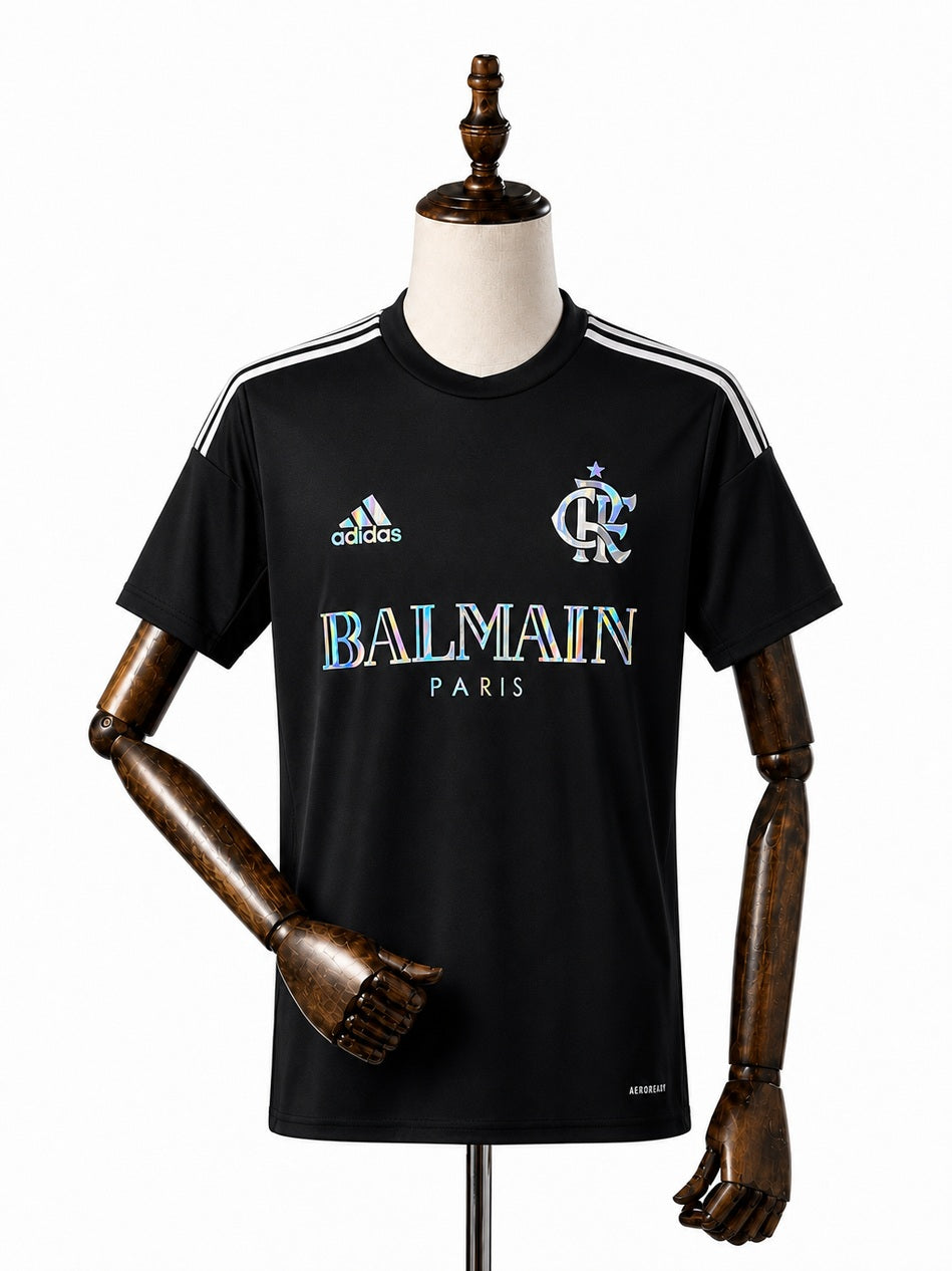 Flamengo joint version jersey front wood mannequin white background