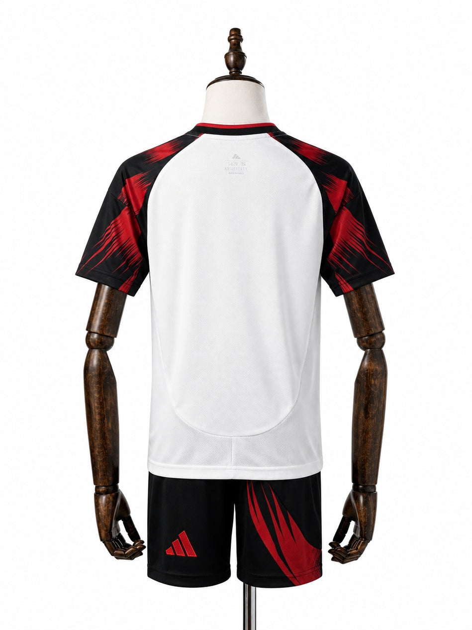 Flamengo kids kit Jersey back wood mannequin white background