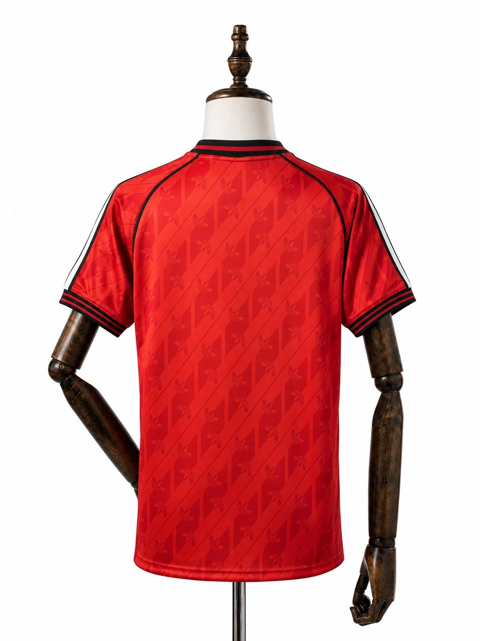 Flamengo Lifestyler Retro red Jersey back wood mannequin white background