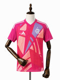 Flamengo pink goalkeeper Jersey front wood mannequin white background