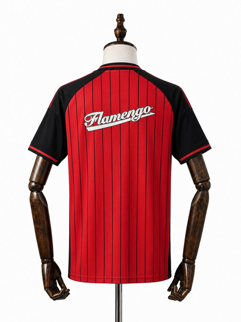 Flamengo Red Jersey back wood mannequin white background