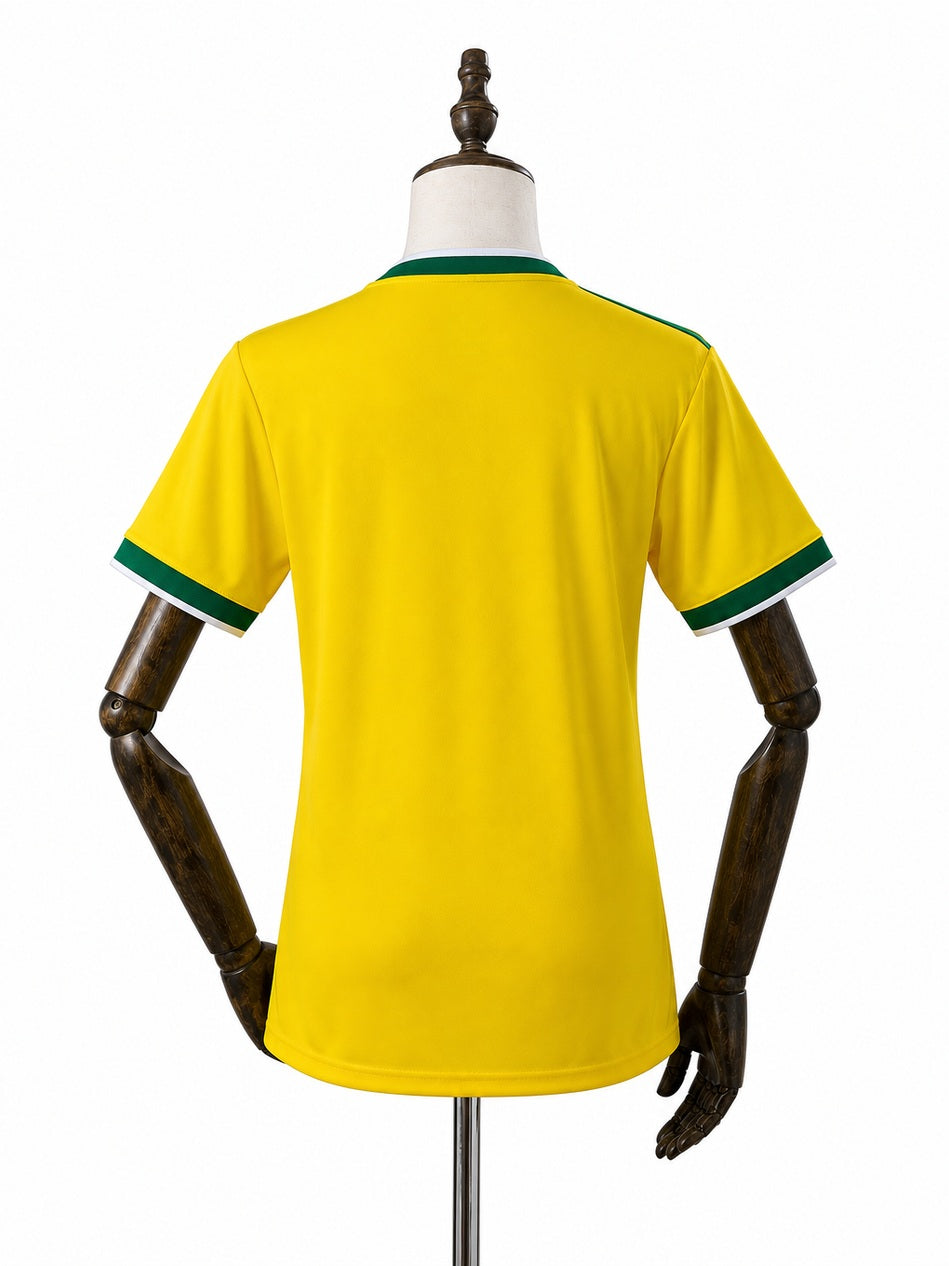 Flamengo Special Edition Women Yellow Jersey back wood mannequin white background