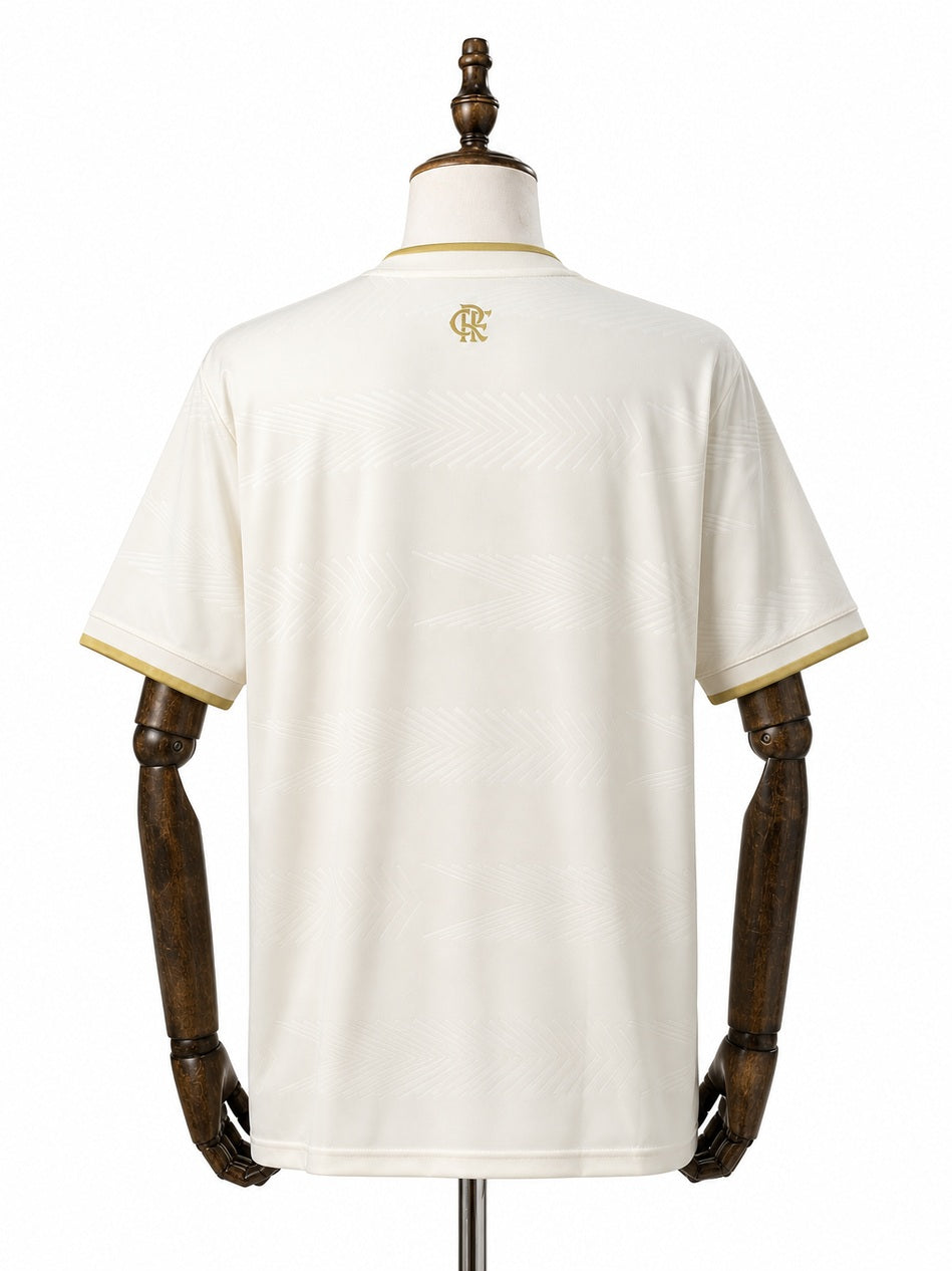 Flamengo third away all sponsors Jersey back wood mannequin white background