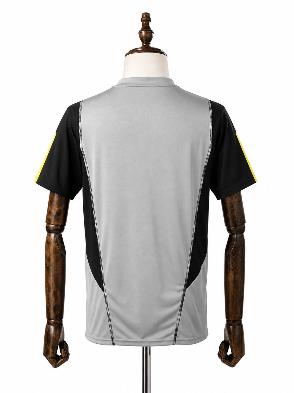 Flamengo Training Wear Gray jersey back wood mannequin white background