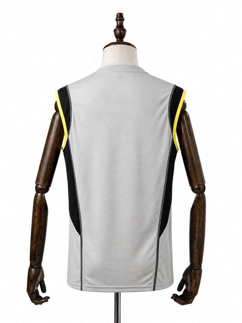 Flamengo Training Wear Gray Vest Sleeveless Football Jersey back wood mannequin white background