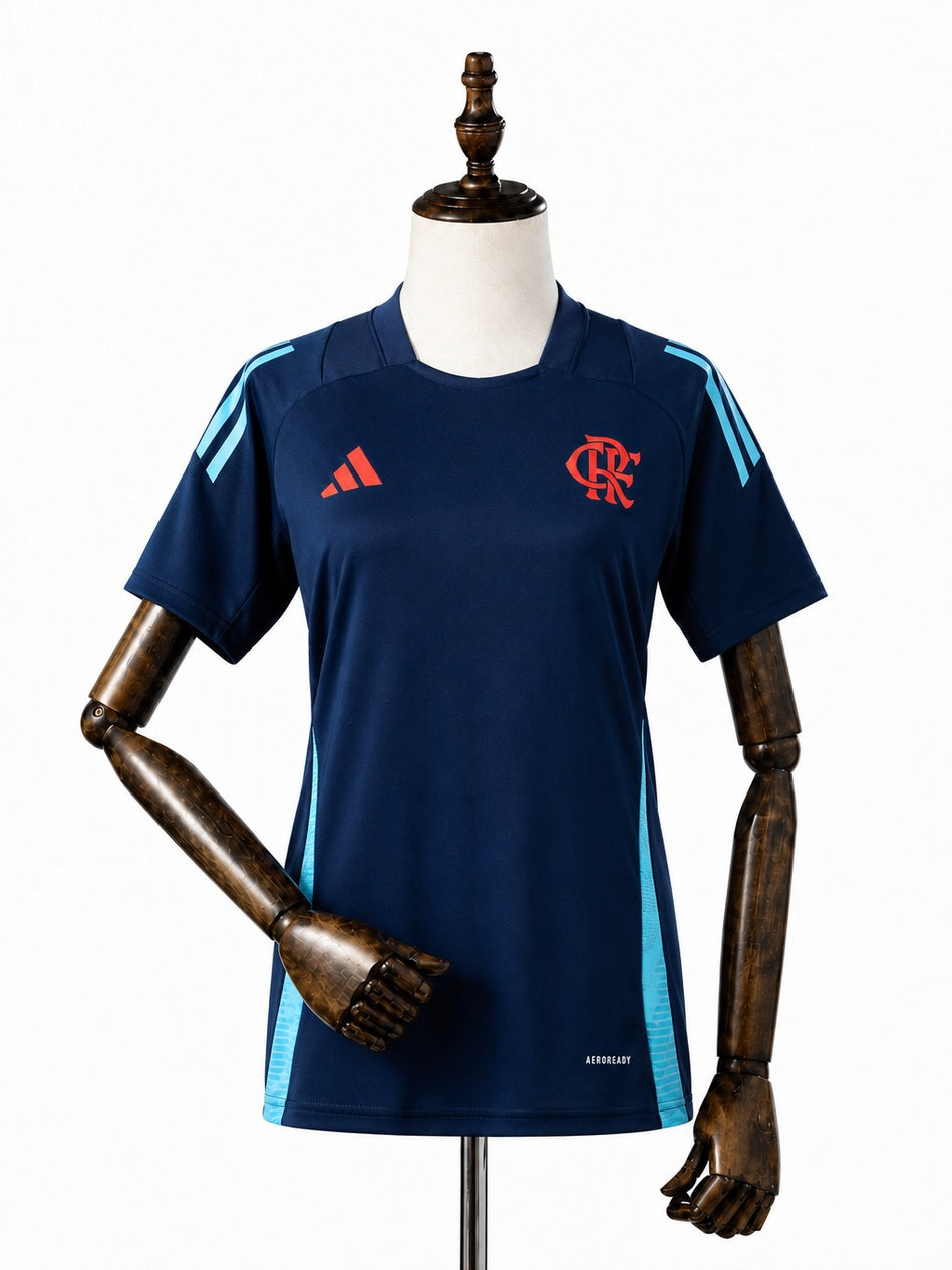Flamengo Training Women Navy Blue Jersey front wood mannequin white background