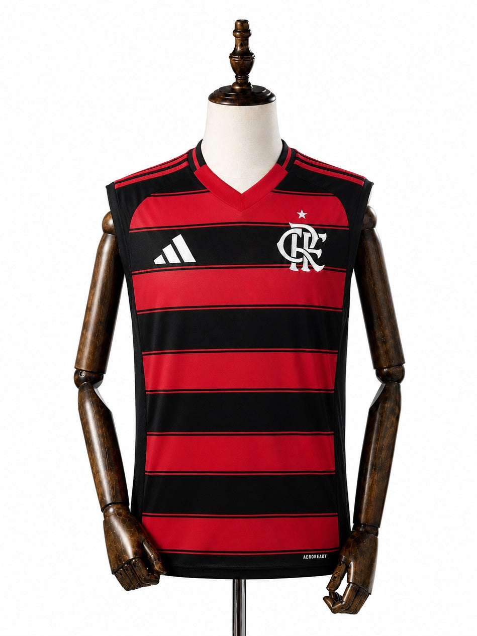 Flamengo Vest Sleeveless Home Football Jersey front wood mannequin white background