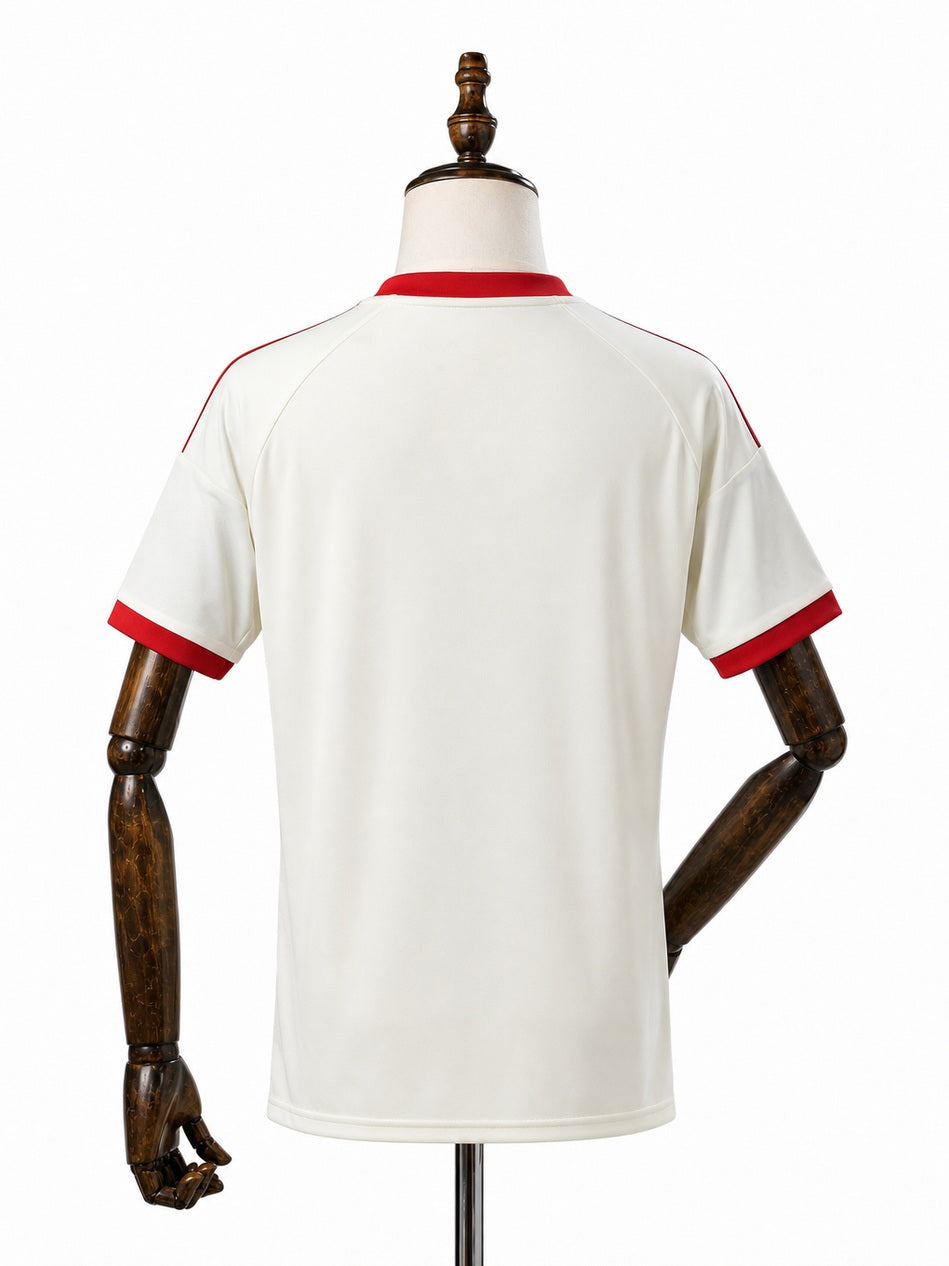 Flamengo white Commemorative Edition Jersey back wood mannequin white background