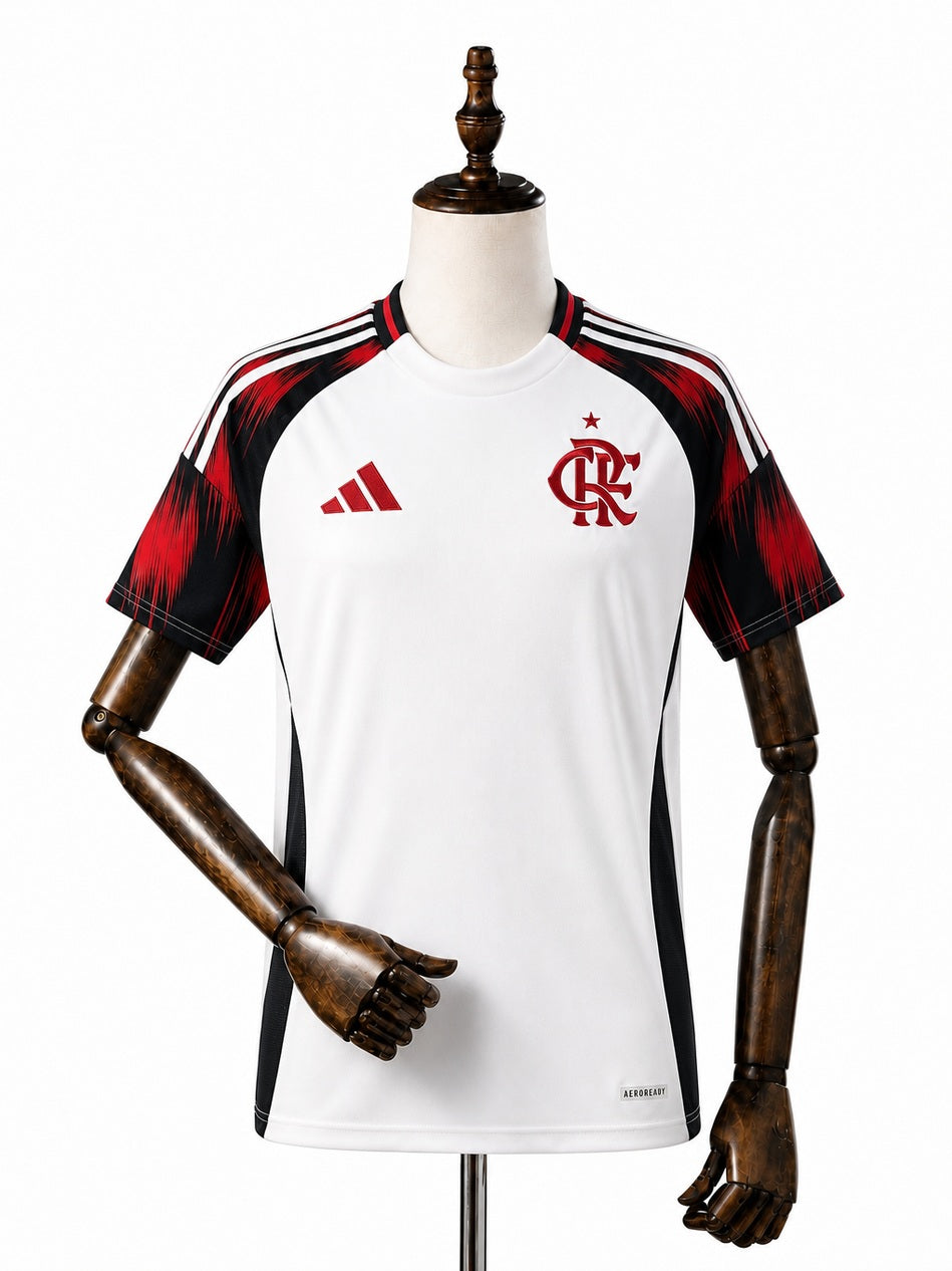 Flamengo Women Away Jersey front wood mannequin white background