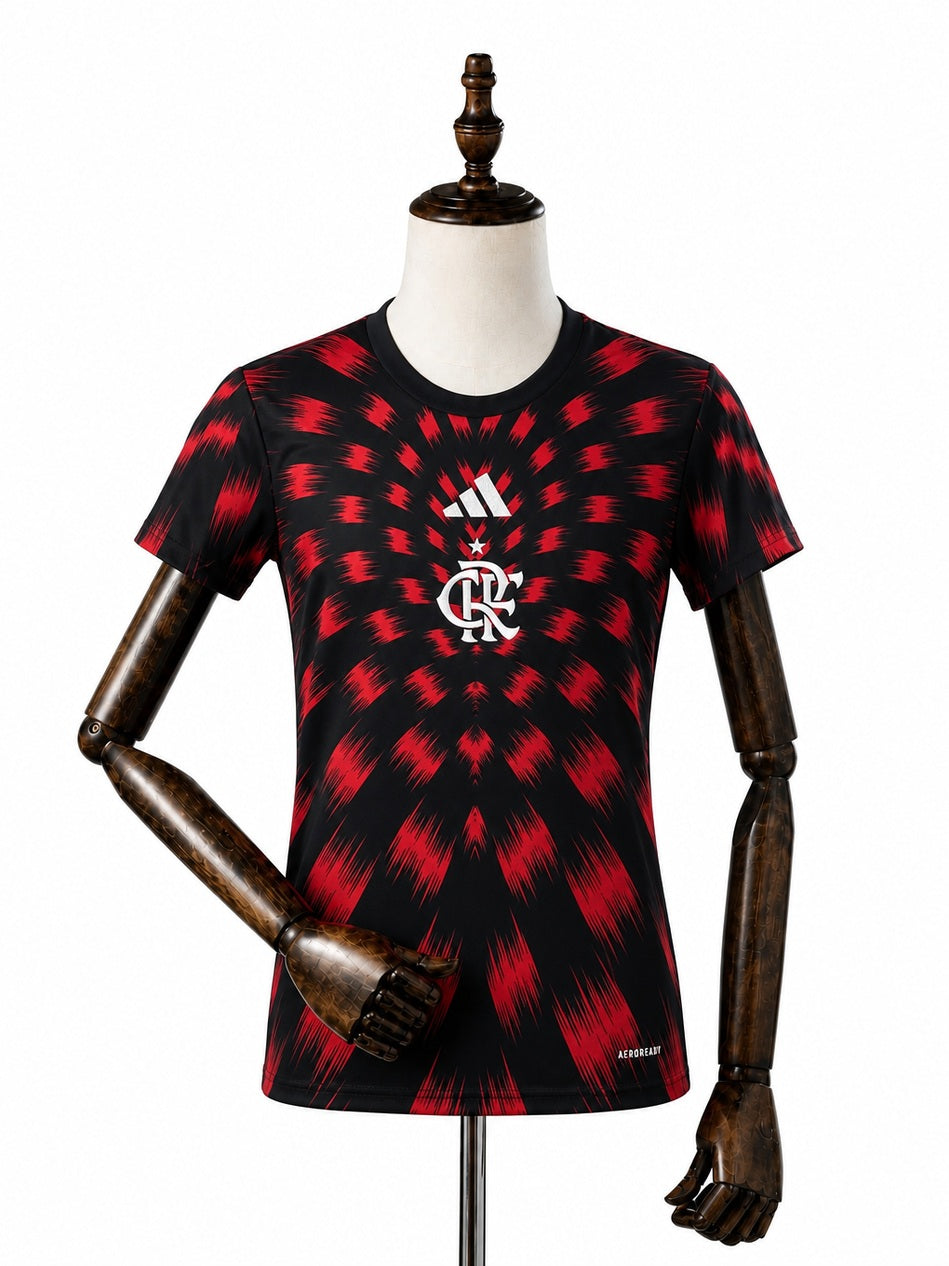 Flamengo Women Pre-Match Jersey front wood mannequin white background