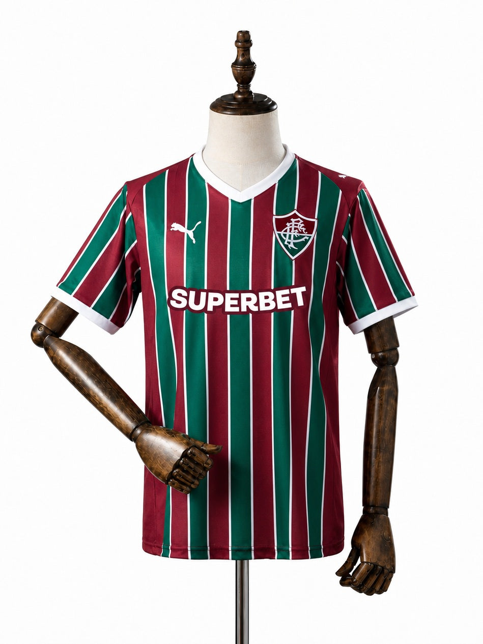 Fluminense 2026/27 Home Jersey front wood mannequin white background