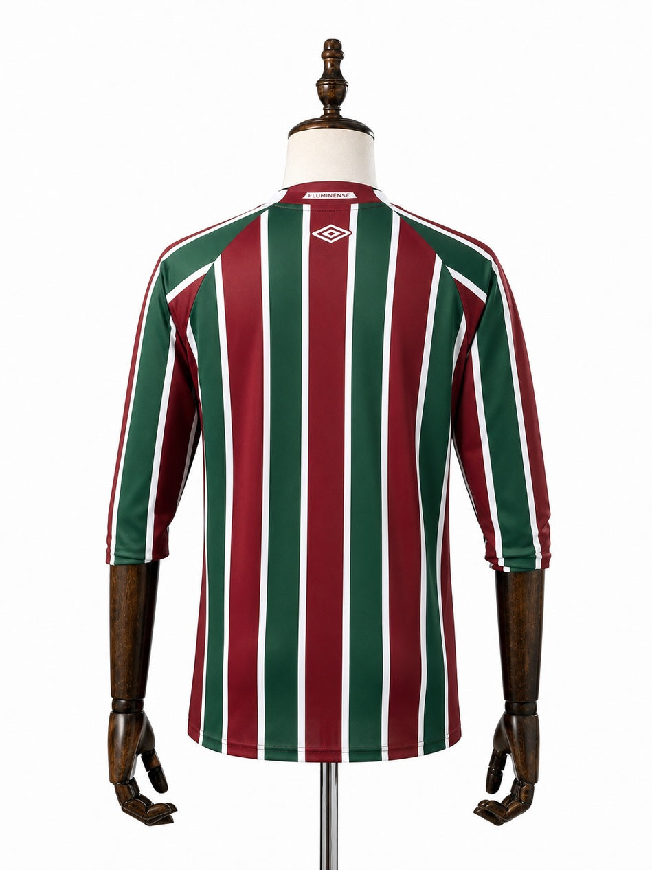 Fluminense Home Long Sleeve Jersey back wood mannequin white background