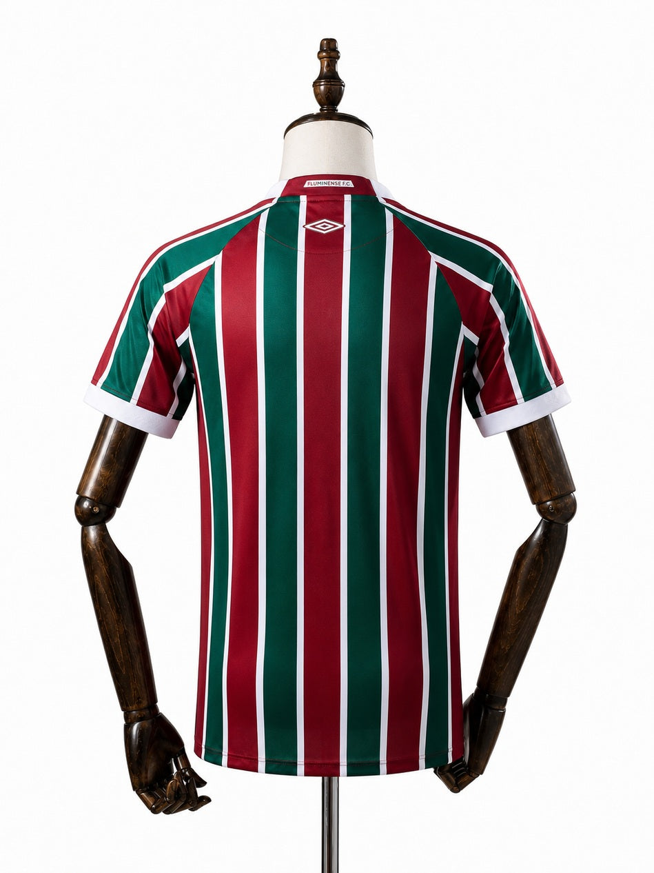 Fluminense Home Player Version Jersey back wood mannequin white background