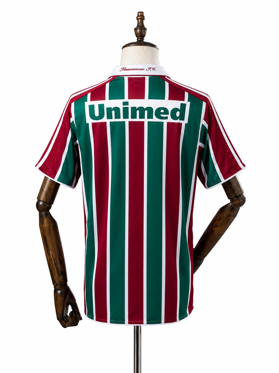 Fluminense Home Retro Jersey back wood mannequin white background