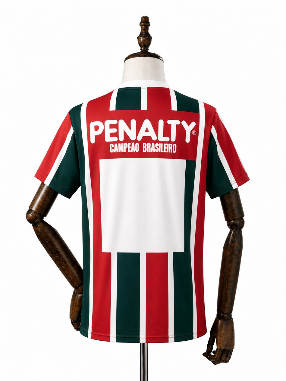 Fluminense Home Retro Jersey back wood mannequin white background