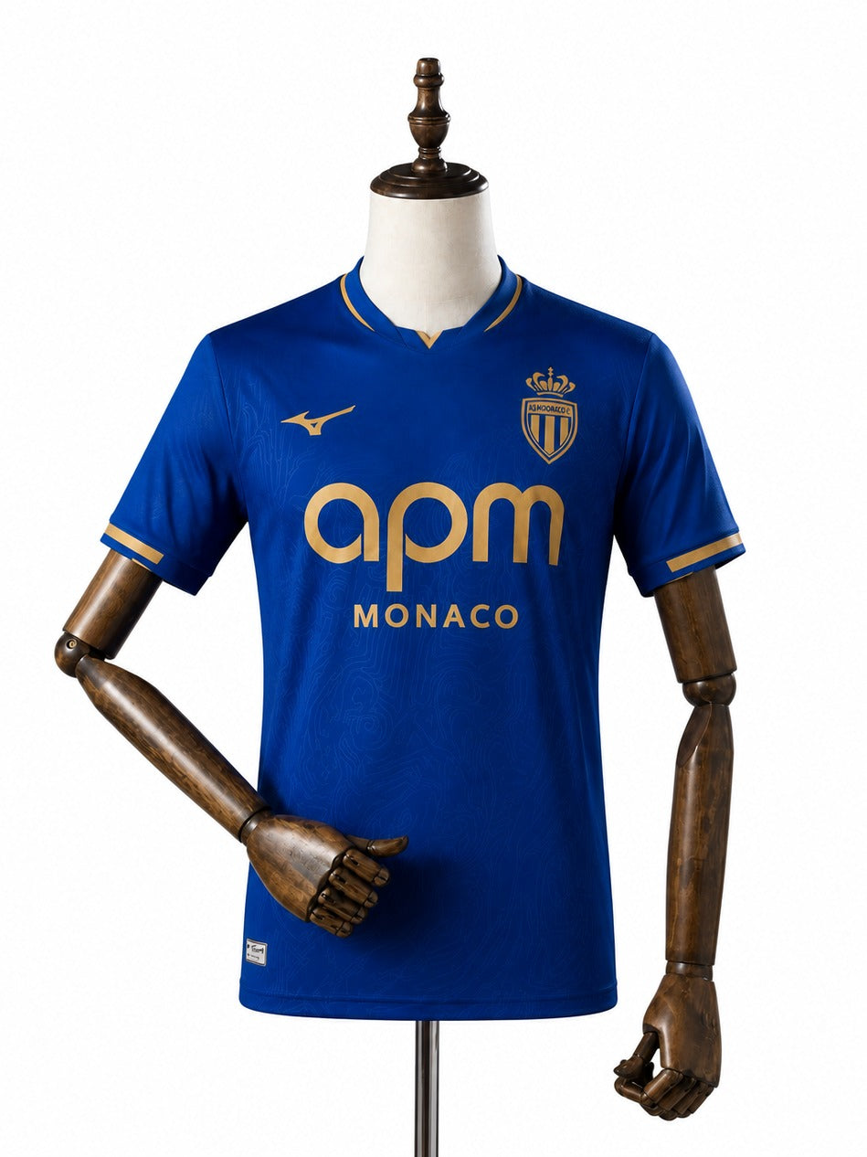 Monaco Jersey - Away Kit 2026 frente manequim fundo branco