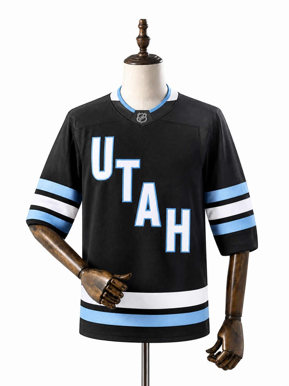 Utah Hockey Club NHL Jersey – Home & Away frente real web manequim fundo branco