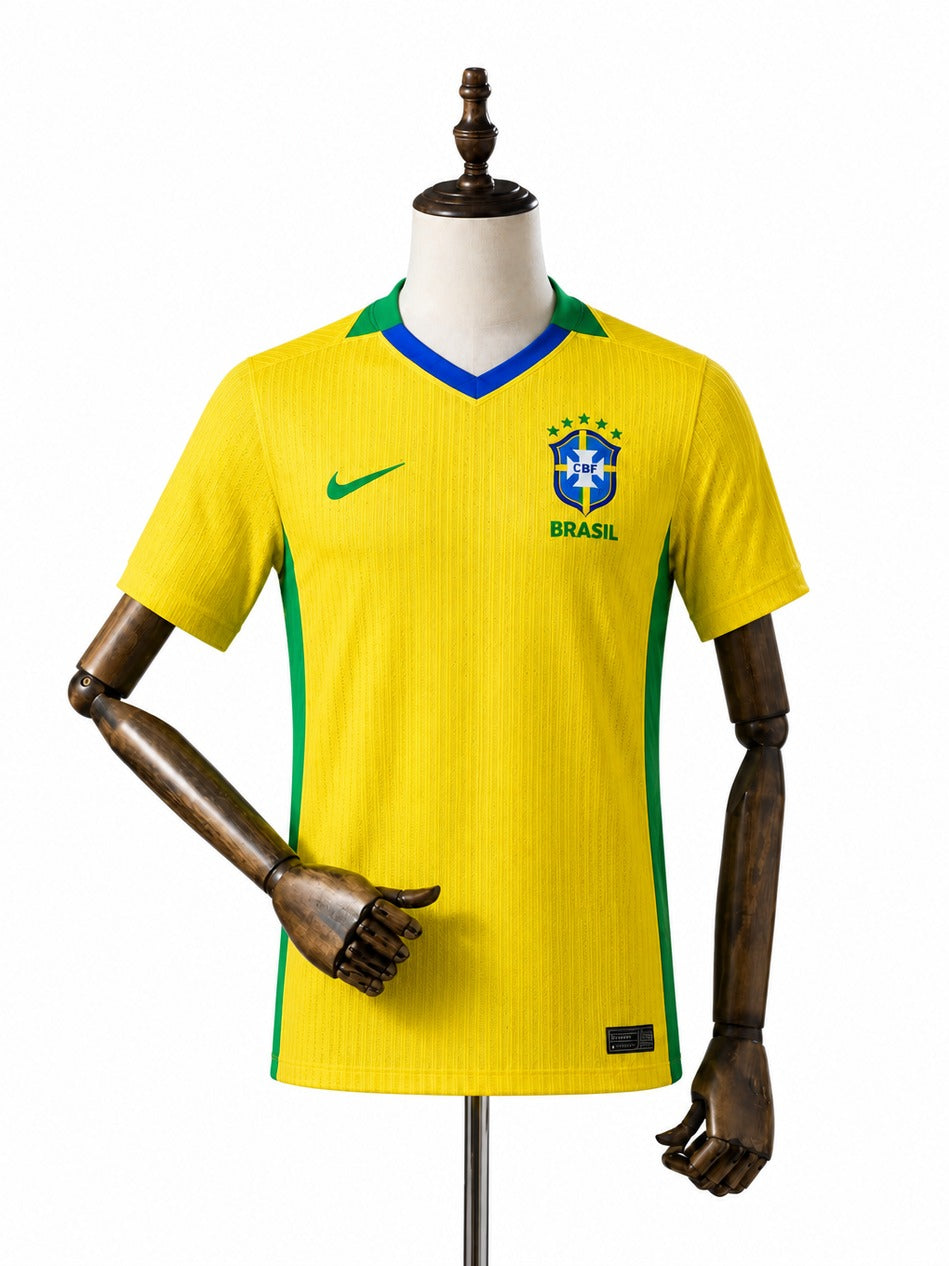 Camisa Seleção Brasileira Amarela Manga Longa 2022 manequim fundo branco