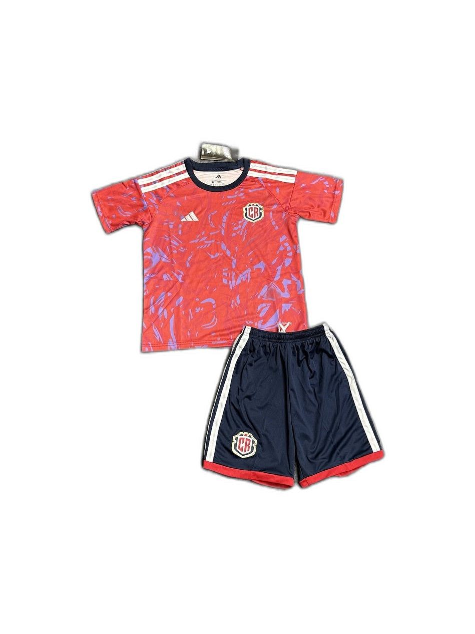 Camisa 2026 Costa Rica Home Infantil frente fundo branco