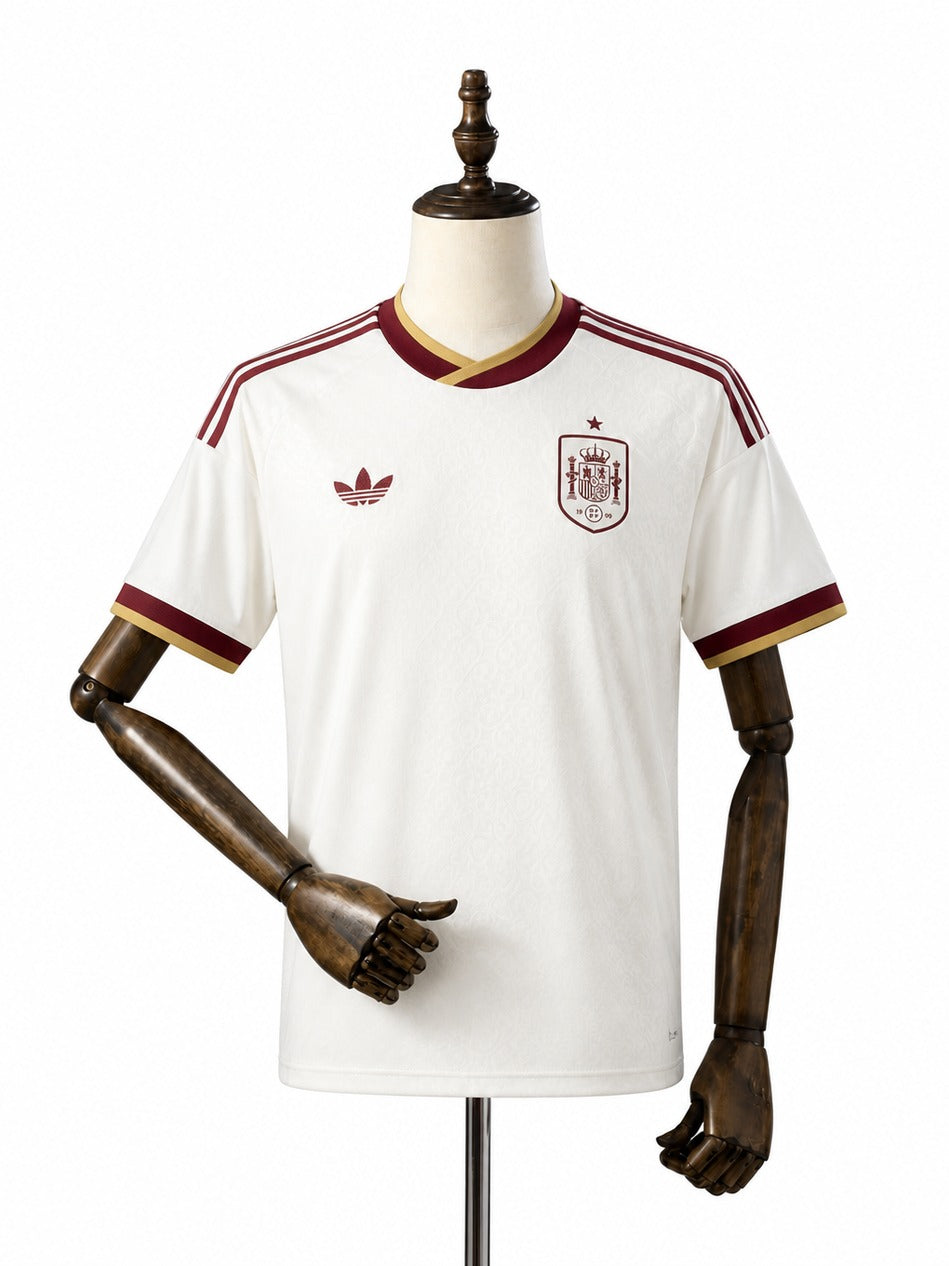 Camisa Seleção Espanha - 2º Uniforme Torcedor 2026 frente manequim fundo branco