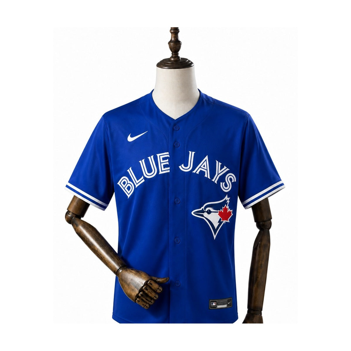Toronto Blue Jays MLB – Camisa Oficial Segunda (Away) frente manequim fundo branco