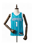 Camiseta NBA Charlotte Hornets - 2ª Camisa (Away) frente manequim fundo branco padronizada