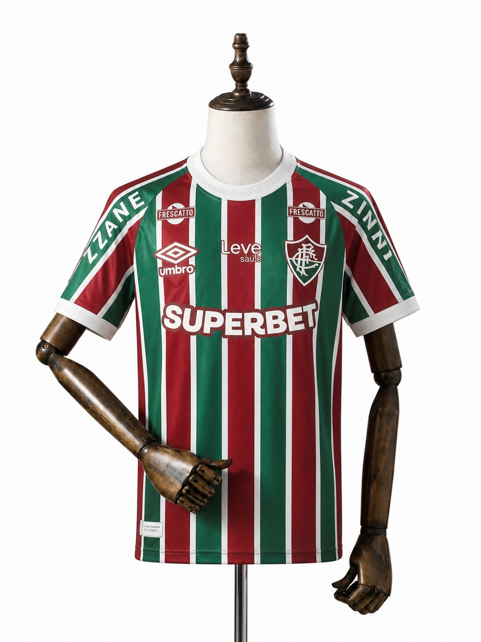 Camisa Fluminense - 1º Uniforme Jogador Completa 2025/2026 frente manequim