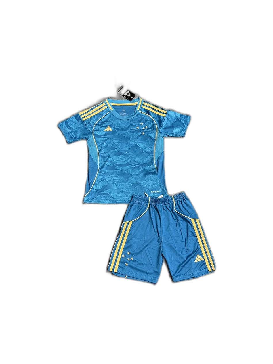 Camisa 2025-26 Cruzeiro III Infantil frente fundo branco