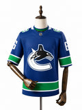 Vancouver Canucks NHL Jersey – Home & Away frente real web manequim fundo branco