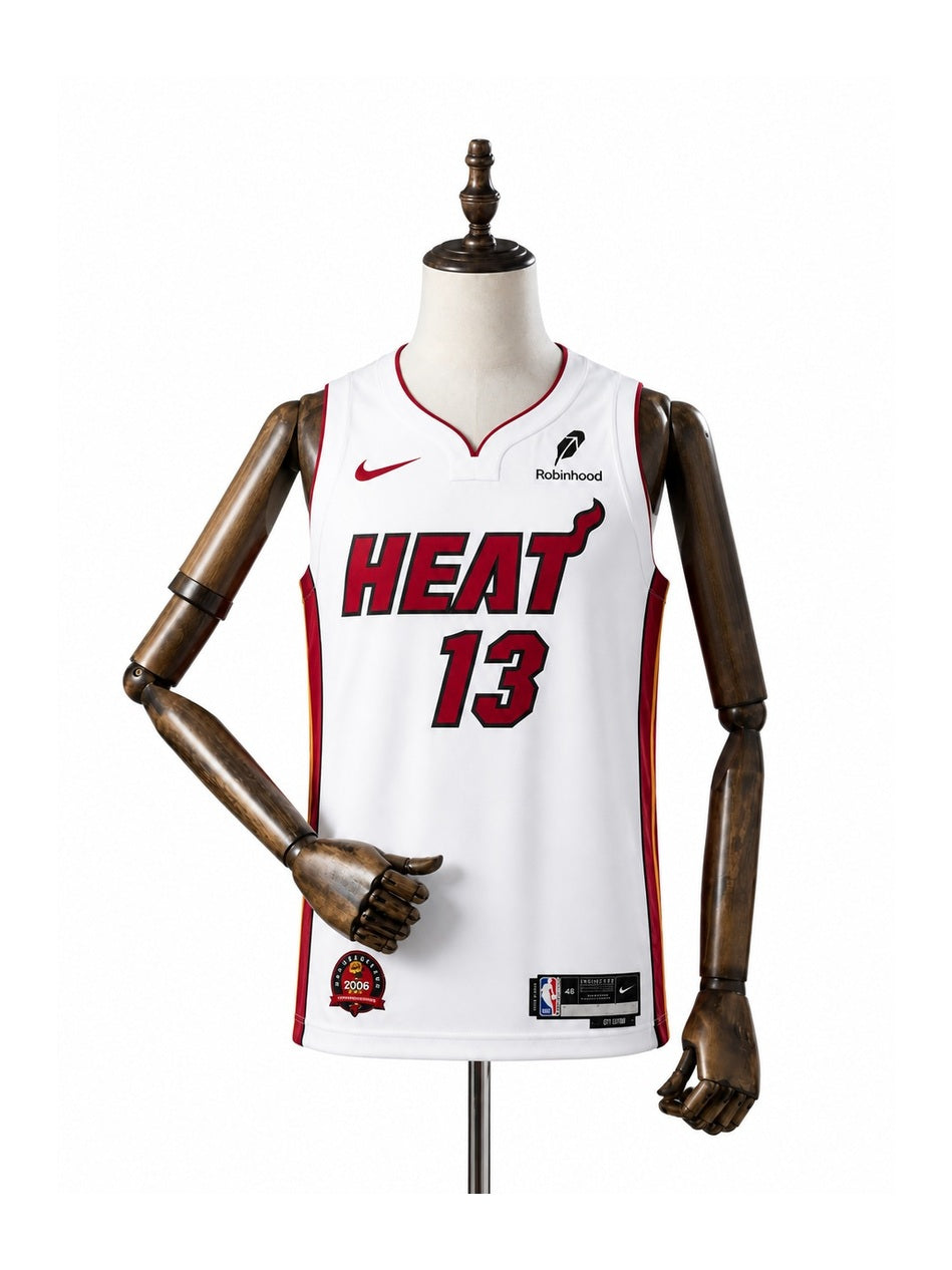 Camiseta NBA Miami Heat - 1ª Camisa (Home) frente manequim fundo branco padronizada