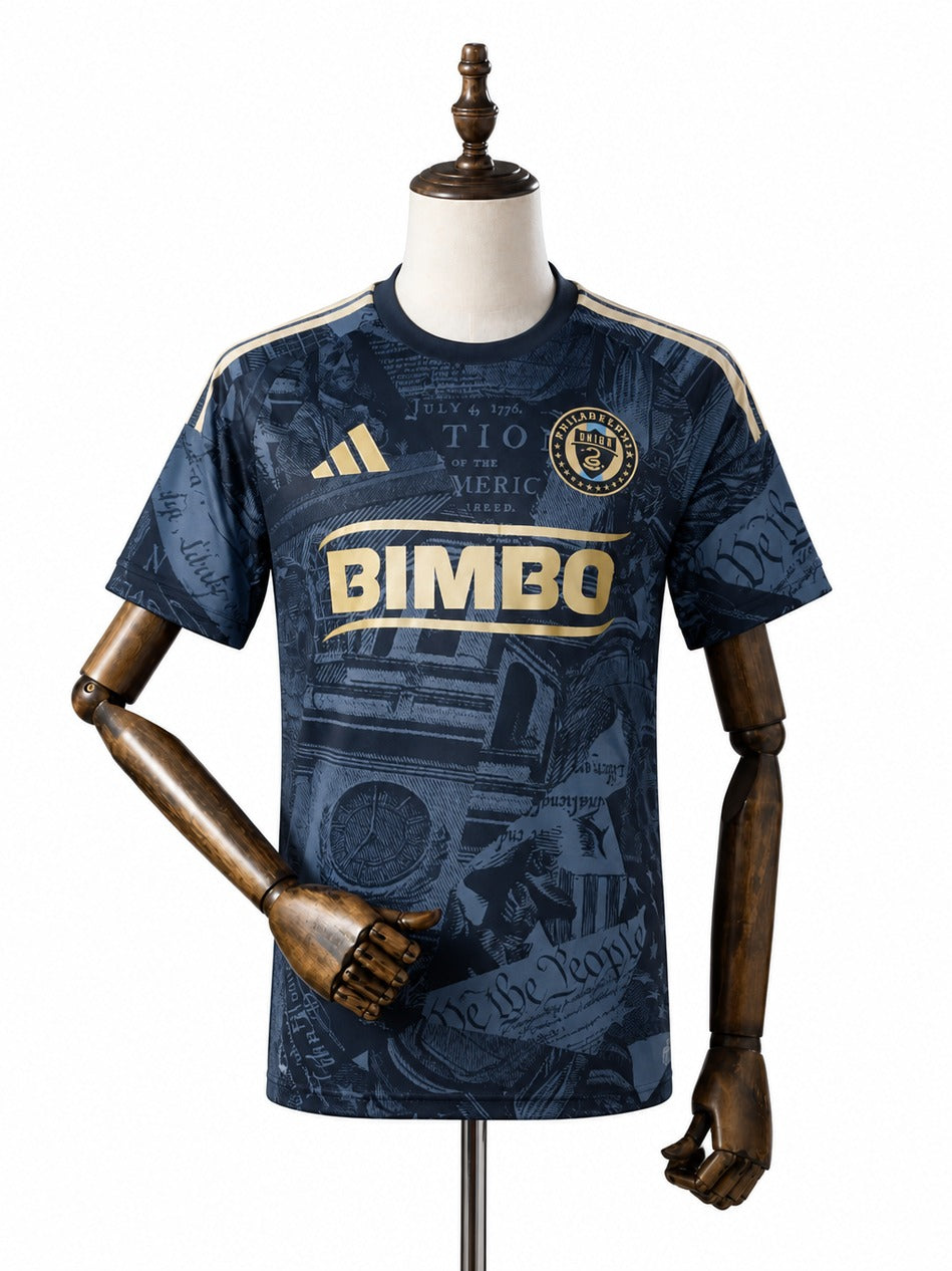Camisa Philadelphia Union - 2º Uniforme Torcedor 2026 frente manequim fundo branco