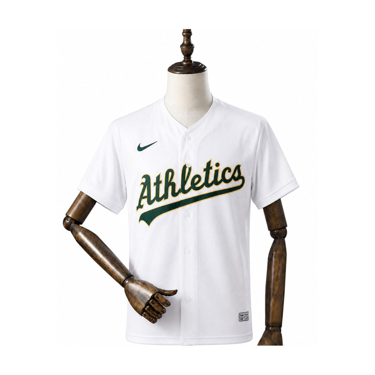 Oakland Athletics MLB – Camisa Oficial Primeira (Home) frente manequim fundo branco