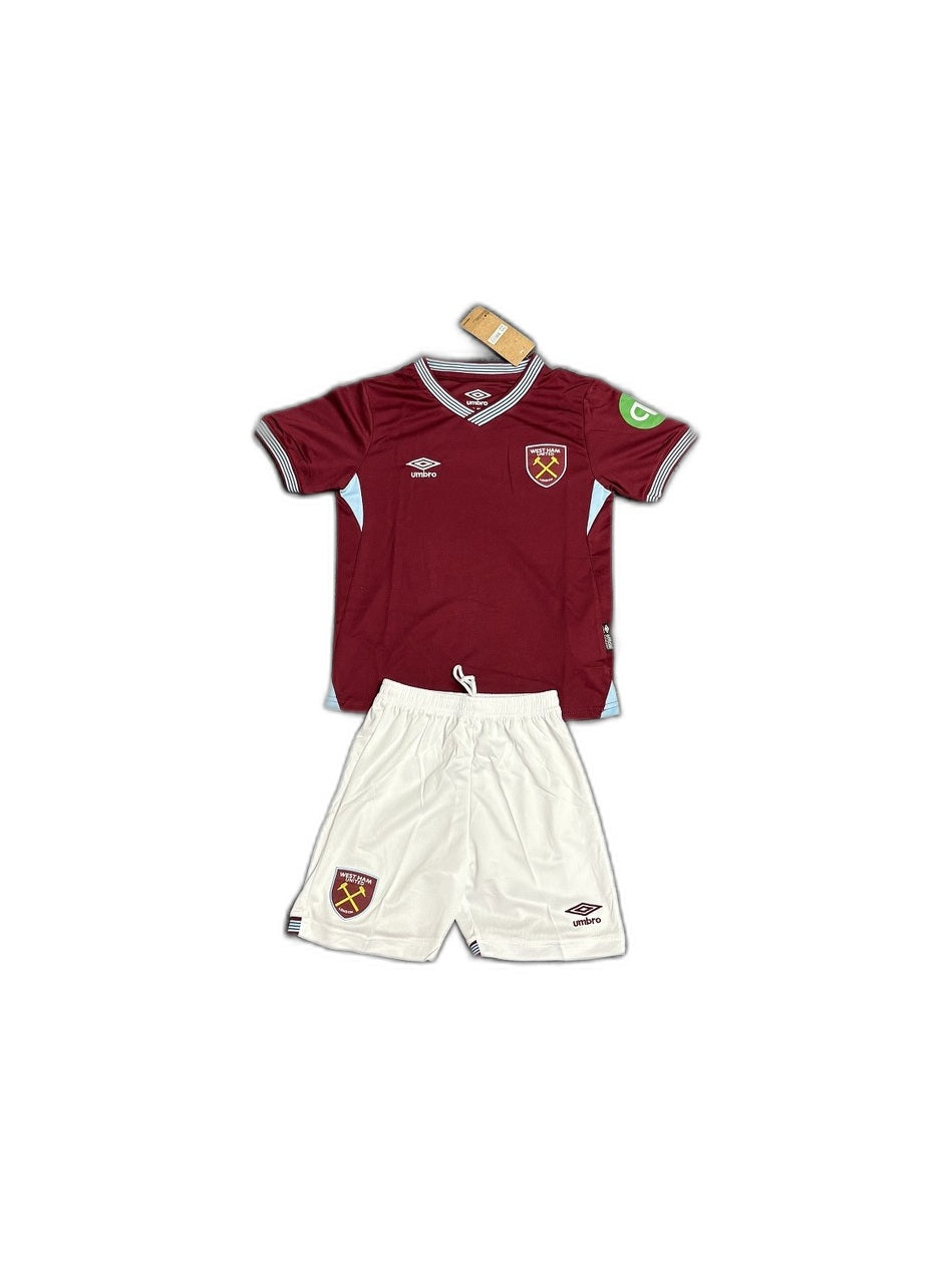 Camisa 2025-26 West Ham United Home Infantil frente fundo branco