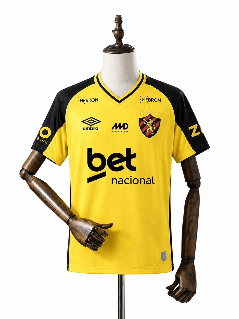 Camisa Sport Recife - 2º Uniforme Jogador 2025/2026 frente manequim fundo branco