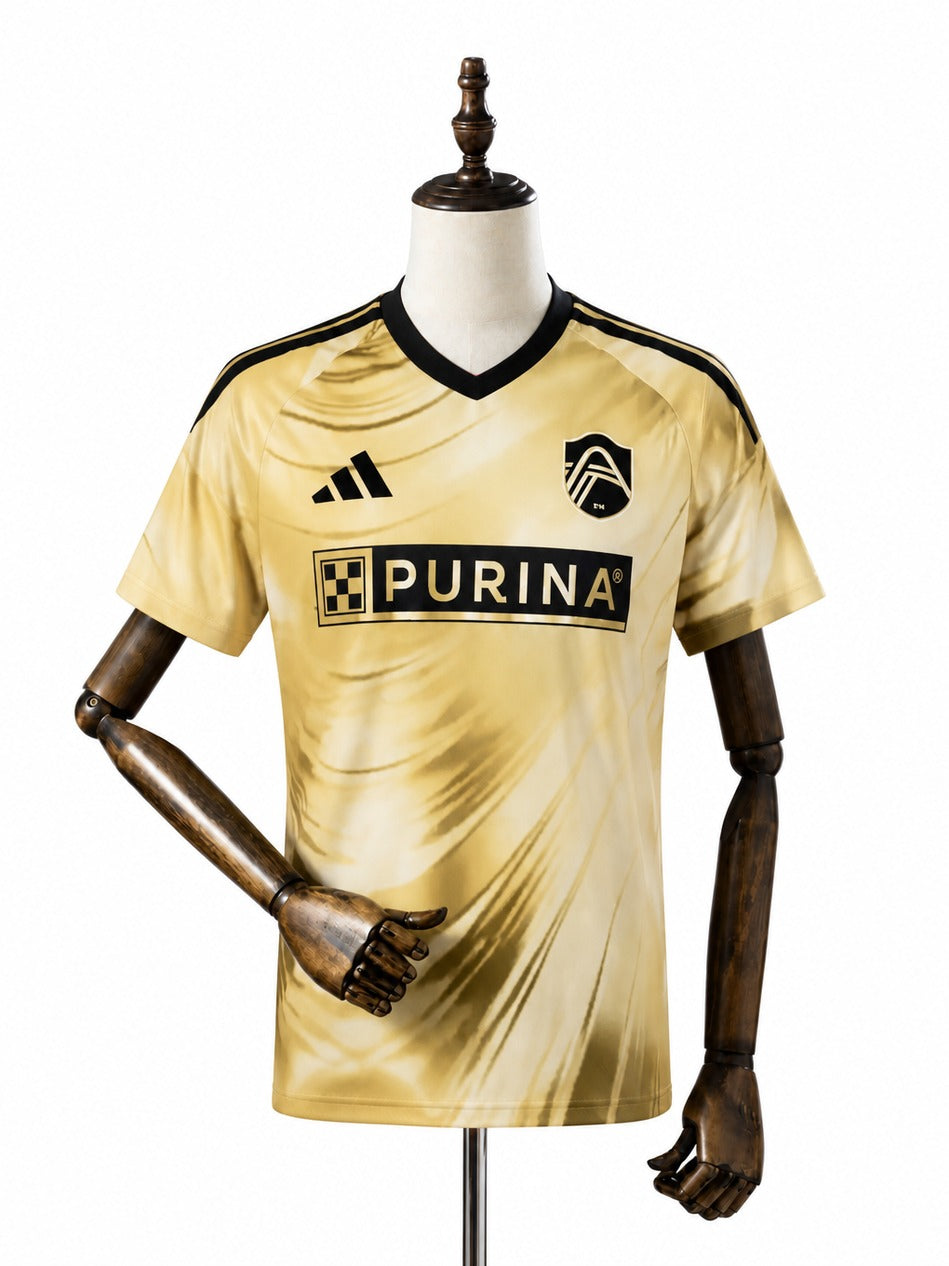 Camisa St.Louis City - 2º Uniforme Torcedor 2026 frente manequim fundo branco