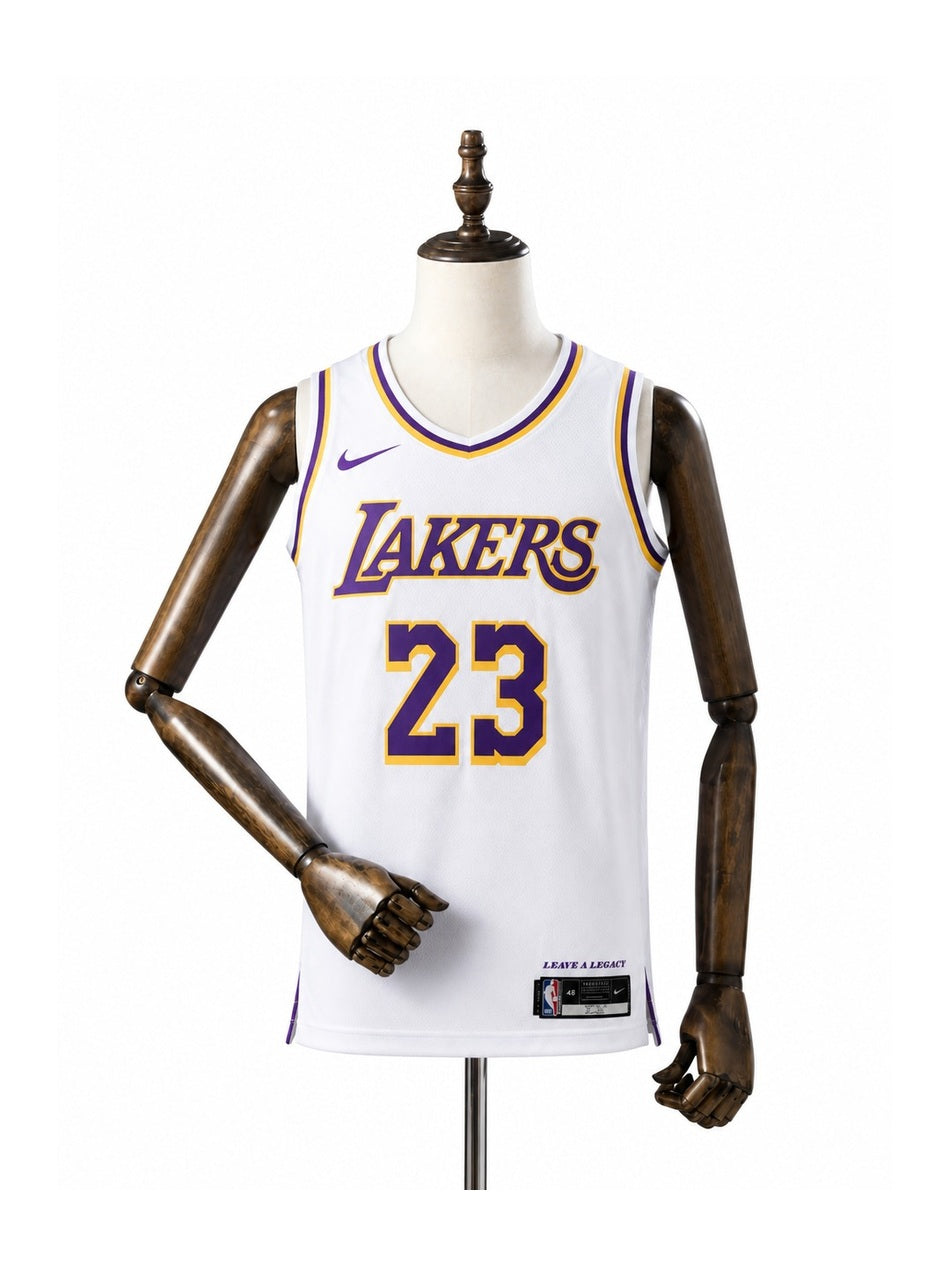 Camiseta NBA Los Angeles Lakers - 2ª Camisa (Away) frente manequim fundo branco padronizada