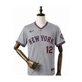 New York Mets MLB – Camisa Oficial Segunda (Away) frente manequim fundo branco