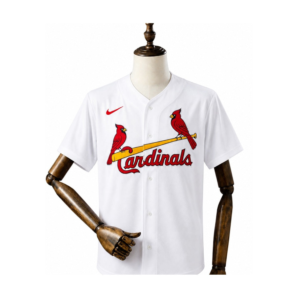 St. Louis Cardinals MLB – Camisa Oficial Primeira (Home) frente manequim fundo branco