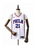 Camiseta NBA Philadelphia 76ers - 2ª Camisa (Away) frente manequim fundo branco padronizada
