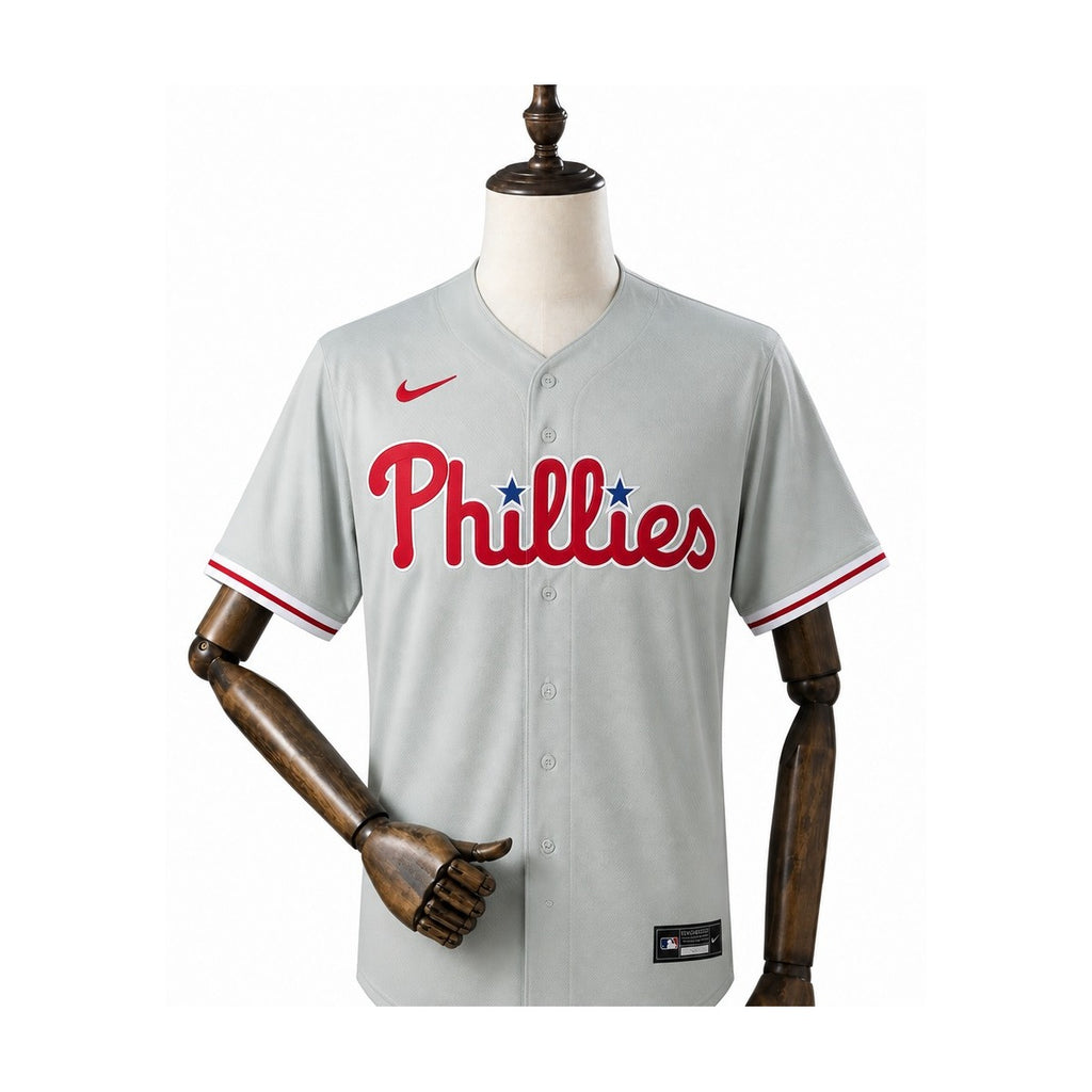 Philadelphia Phillies MLB – Camisa Oficial Segunda (Away) frente manequim fundo branco
