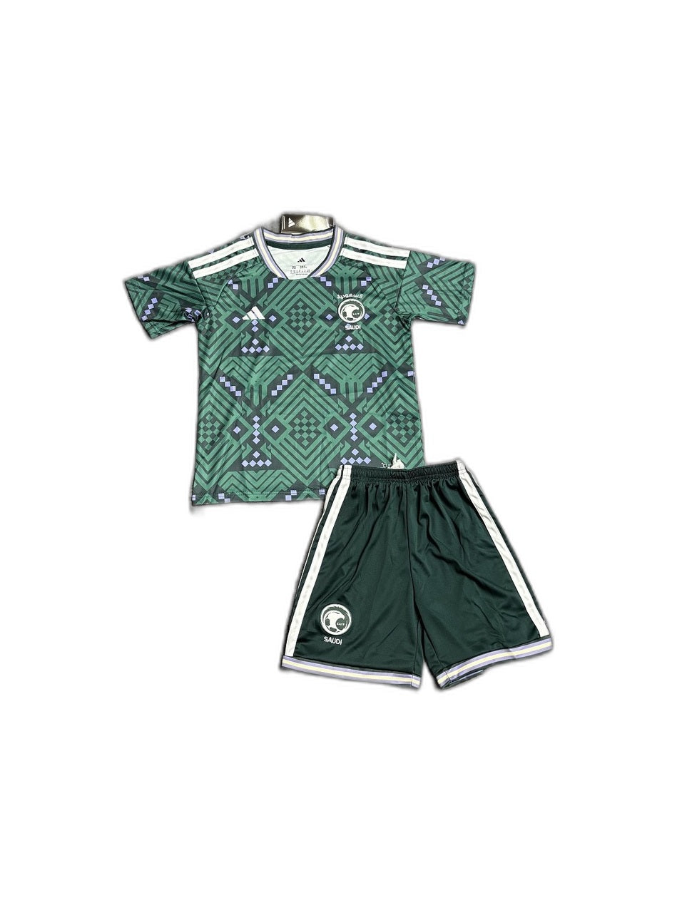 Camisa 2026 Saudi Arabia home Infantil frente fundo branco