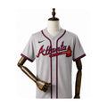 Atlanta Braves MLB – Camisa Oficial Segunda (Away) frente manequim fundo branco