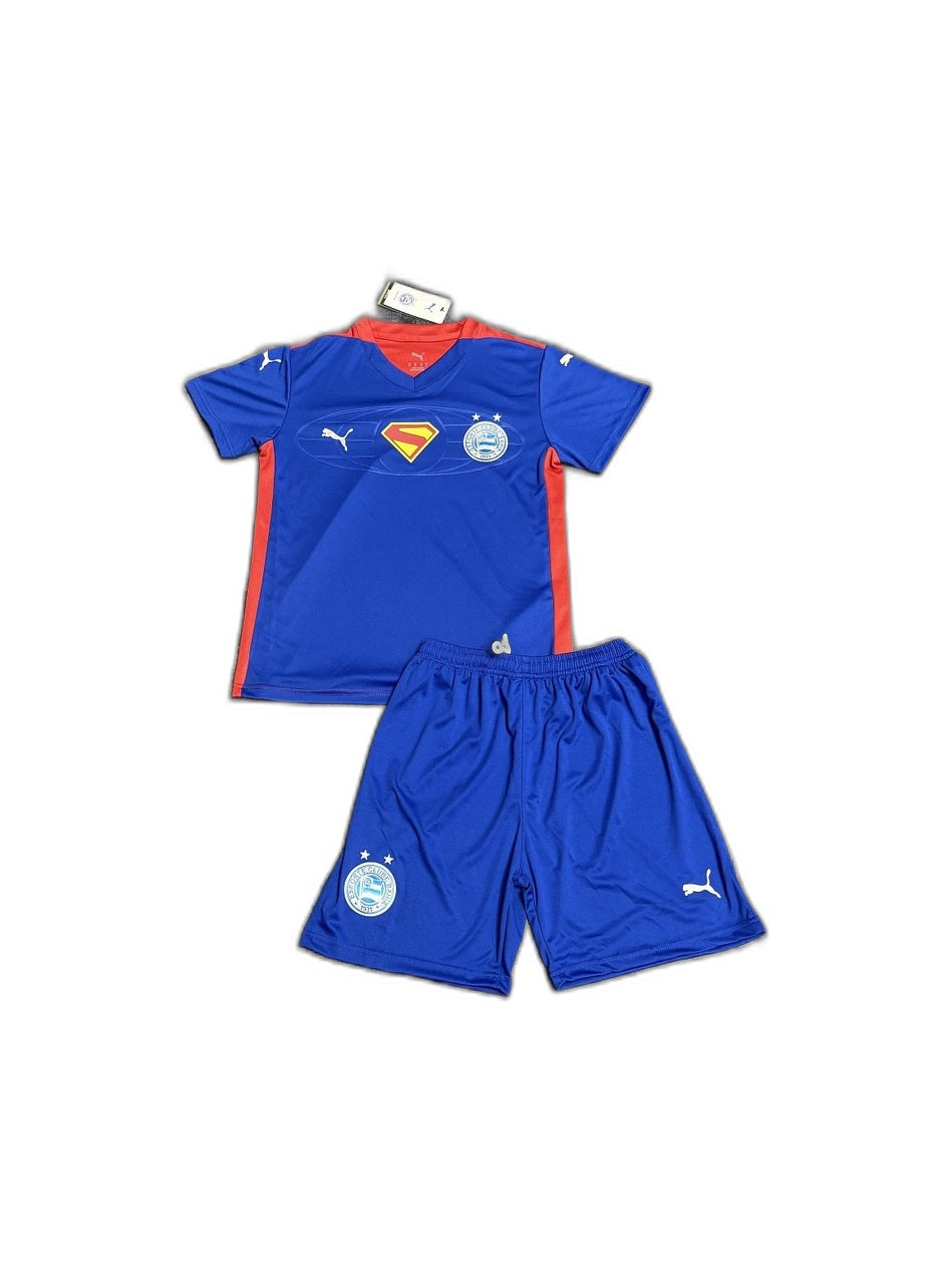 Camisa 2025-26 Bahia Superman Infantil frente fundo branco