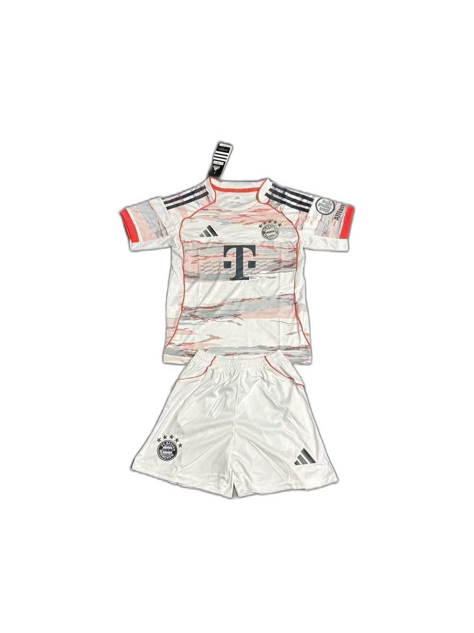 Camisa 2025-26 Bayern Munich Away Infantil frente fundo branco