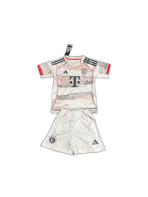 Camisa 2025-26 Bayern Munich Away Infantil frente fundo branco