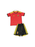 Camisa 2026 Belgium Home Infantil frente fundo branco