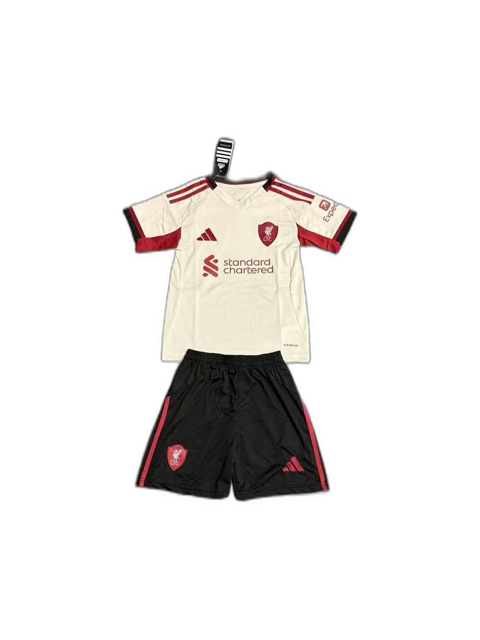 Camisa 2025-26 Liverpool Away Infantil frente fundo branco