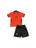 Camisa 2026 Netherlands Home Infantil frente fundo branco