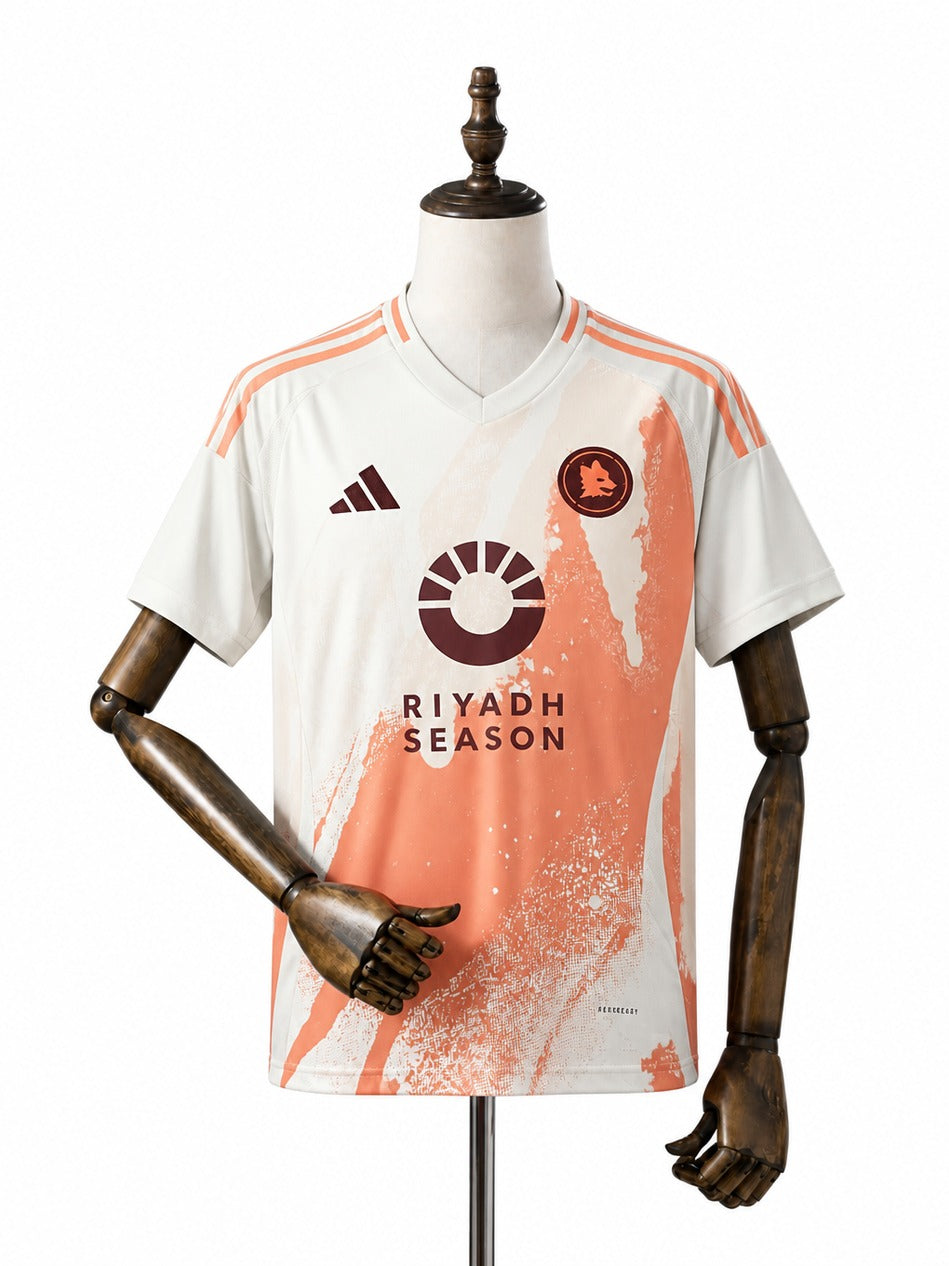 Camisa Roma - 2º Uniforme Torcedor 2024/25 frente manequim fundo branco