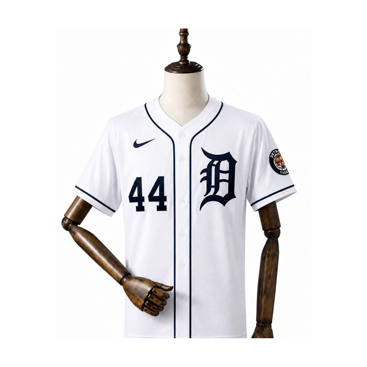 Detroit Tigers MLB – Camisa Oficial Primeira (Home) frente manequim fundo branco
